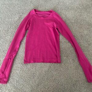 Lululemon Race Length Sonic Pink Long Sleeve Swiftly